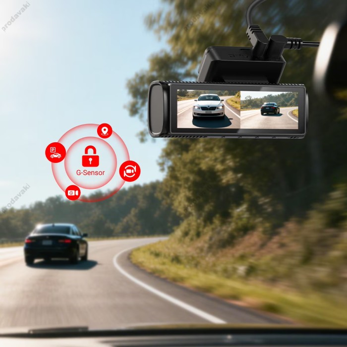 Відеореєстратор ACEFAST X2 4K dual-channel dash cam 3.59" 4k/30fps Wi-Fi GPS Black